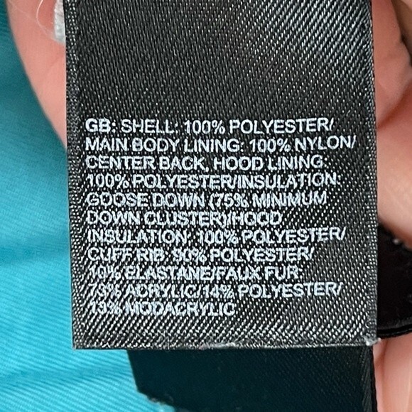 The North Face Womens Teal Goose Down hooded Coat XS - Picture 7 of 10